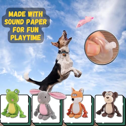 Sunshine smile Hundespielzeug,Hund Quietschspielzeug mit Knitterpapier,Plüschtier Hund Plüsch Kauspielzeug,Intelligenzspielzeug für Hunde,Hundespielzeug Kleine Hunde