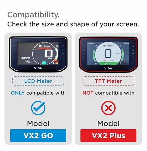 Image of Spartan Shield [2 PACK] Screen Guard For Hero VIDA VX2 GO 2026 Electric Scooter || 4.3 Inch Color LCD Display Protector || Anti Scratch | Water Resistant | HD Clear | VX2Go EV Bike Accessories 2025 [NOT TEMPERED GLASS] [NOT FOR VX2 Plus]