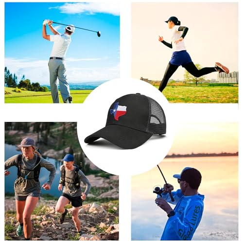 Image of Adjustable State Flag Trucker Hat Mesh Baseball Cap with Embroidered Patch for Men Women
