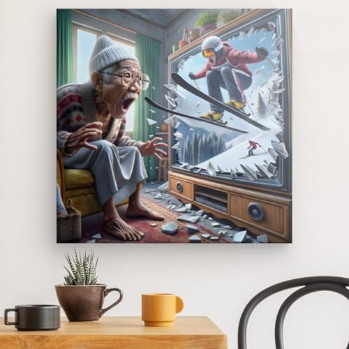 Toile murale sauteur de ski pour combler un mur vide avec un design 60x60