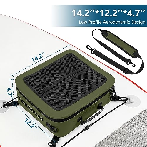 Image of Waterproof PVC Paddleboard Cooler Deck Bag - 12 Can Soft Insulated Cooler for Paddleboarding, Camping, Kayaking