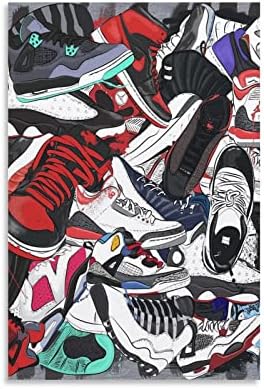 Art Posters Sports Canvas Cool Sneakers Shoe Store Decor Posters for Boys Room Canvas Wall Art Prints for Wall Decor Room Decor Bedroom Decor Gifts Posters 12x18inch(30x45cm) Unframe-Style