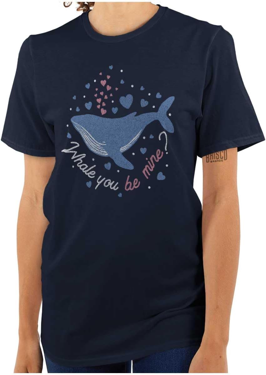Whale You Be Mine Valentine Pun Womens Graphic T Shirt Tees