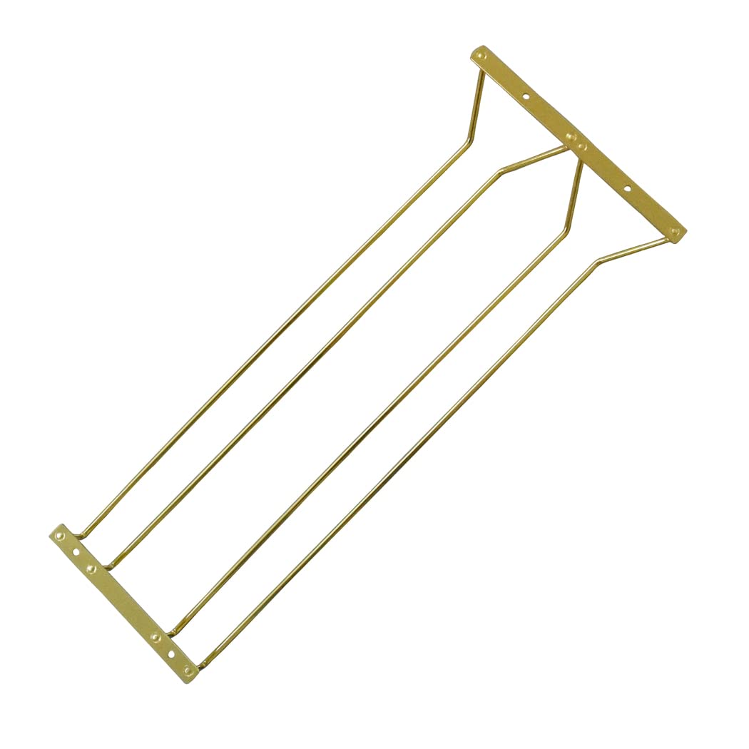Abcsea 1 Piece Wine Glass Rack Under Cabinet, Stemware Rack Golden, Wine Glass Holder, Goblet Wine Rack With Screws, 50cm 2 Rows