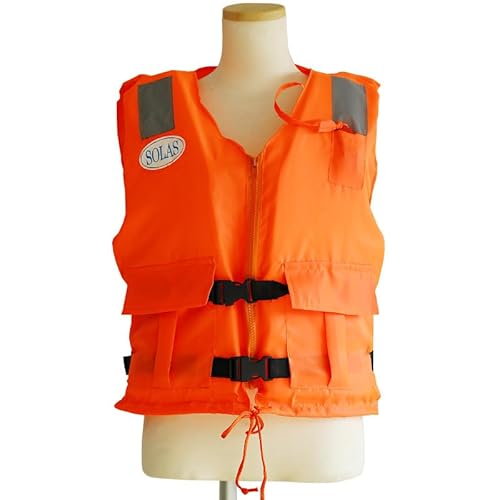 ライフジャケット 大人用 ライフベスト マリンスポーツ 男女兼用 フリーサイズ シュノーケル 軽量 釣り 笛付き レジャー シュノーケル 反射材 1着【ljk】 (1)