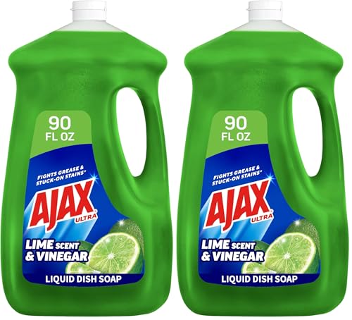 Ajax Dish Soap, Liquid, Vinegar and Lime | 90 oz Bottle | Pack of 2 | Ultra Formula
