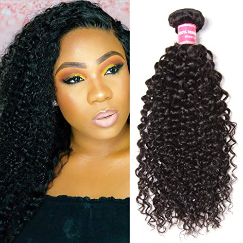 Jolia Hair Malaysian Virgin Hair Curly Remy Human Hair One Bundle Weaves 100% Unprocessed Kinky Curly Hair Extensions Natural Color (12 inch)
