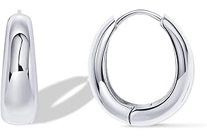 14K Gold Plated Post Small Chunky Hoops Earrings for Women