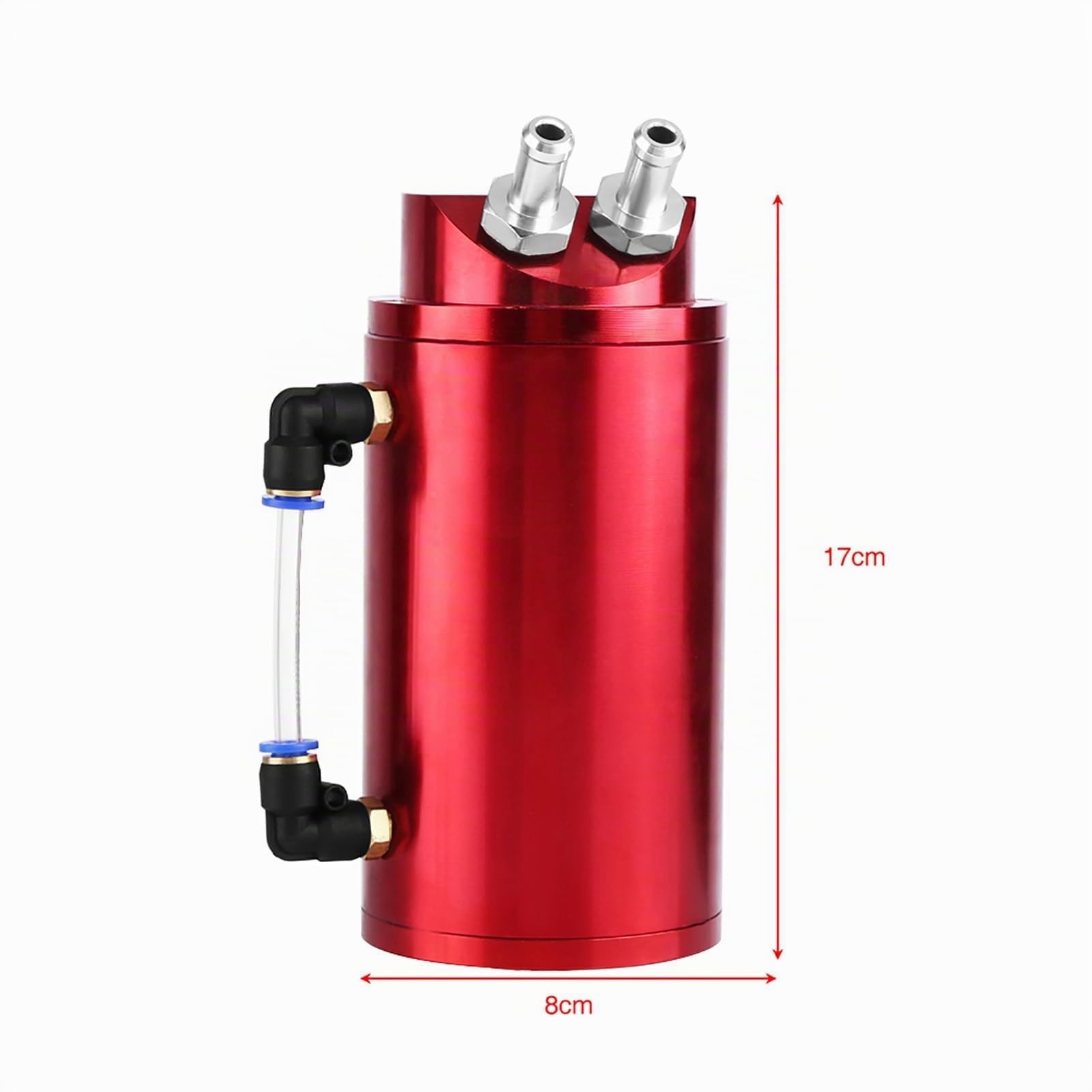 Réservoir de collecte d'huile en aluminium universel pour voiture avec raccords de tuyau de 10 et 15 mm