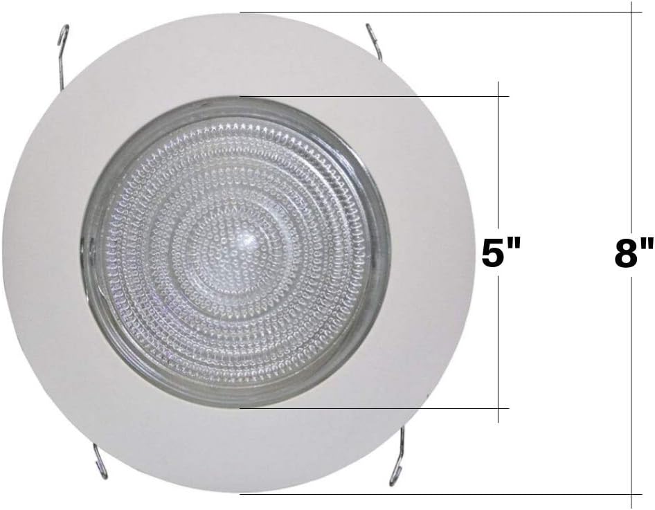 Hоlіdау Dеаlѕ 🛒 Four Bros FLP 6 Inch Fresnel Glass Lens with White Plastic Trim, 60 Watt Max, for Wet Locations, Shower Can Light Trim, UL Listed, 2 Pack