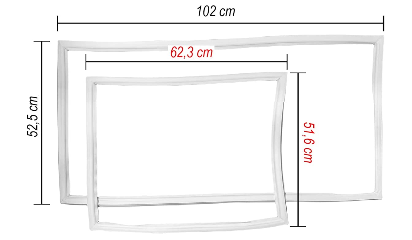 FIGEVIDA Kit Sostituzione Guarnizioni Magnetiche per Frigorifero Congelatore Adattabile Rex Electrolux Aeg Dim Lato Frigo 102x52,5 cm 2248007144 Lato Cong 62,3x51,5 cm 2248007094 FI22/10FA