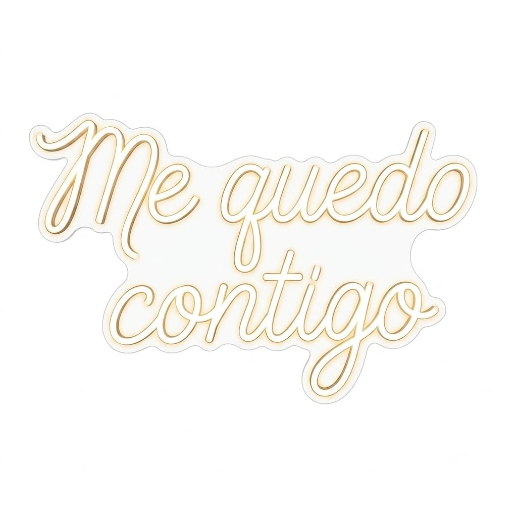 Letrerome quedo contigo boda LED Escaparate, Decoración de Pared en Metacrilato, Luz Brillante, aproximadamente 70cm aproximadamente alimentación 12v