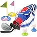 Kids Golf Clubs,Toddler Golf Set,mini Golf Set,3 Clubs,1 Bag,4 Balls,2 Holes, 2 Stands,Indoor Outdoor Sport Toys,Easy to Carry, Light and Safe,Gift for Chider Ages 2 3 4 5+