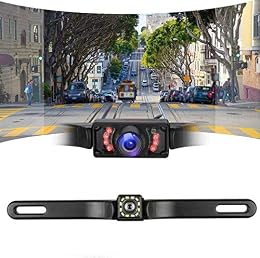 Car Rear View Reversing Backup Camera Automotive with 170°Perfect View Angle 12 LED Lights Night Vision Waterproof Universal Car Backing Camera License Plate