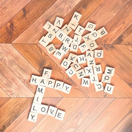 image for YJ PREMIUMS 100 PC Wood Magnetic Letter Tiles Magnets Big Large Square