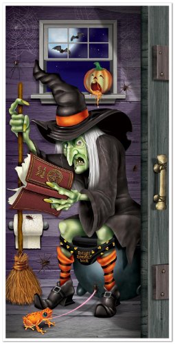 Witch Restroom Door Cover Party Accessory (1 count) (1/Pkg)