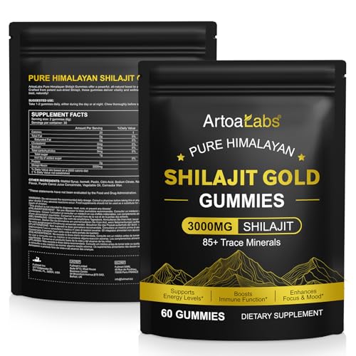 Shilajit Gummies, Pure Himalayan Natural Shilajit Gummies for Men & Women, Rich in Ashwagandha,...