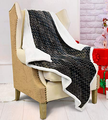 Catalonia Silky Soft Sherpa Throw Blanket, Flannel Chevron Micro Plush Fleece Throws For Couch Sofa Tv Bed thumb #7
