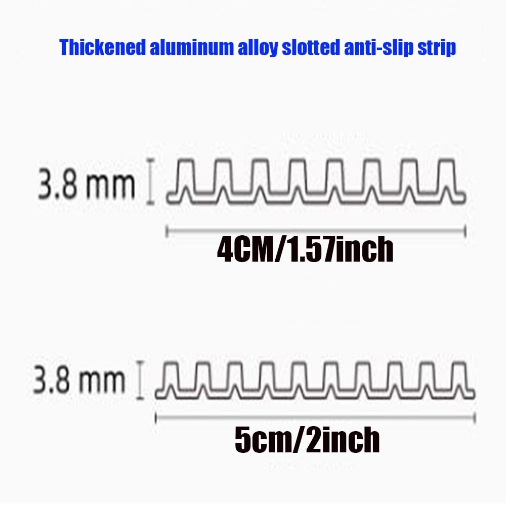 Bandes antidérapantes d'escalier stratifiées en aluminium, protecteur de bord d'escalier en métal de 35,4 pouces/90 cm, bande de transition plate de sol antidérapante for marches(Black,5cm/2in)