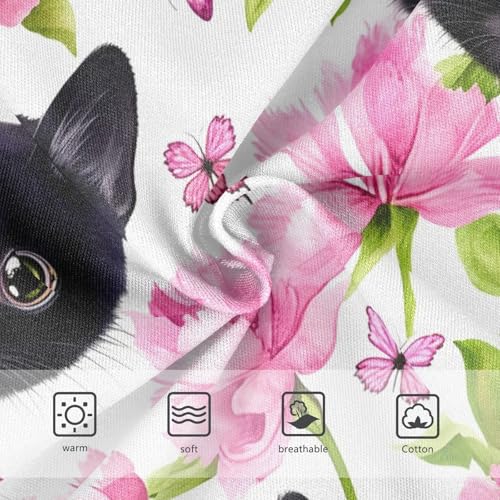 Cute Black Kittens Pink Floral Girls Underwear Toddler 2t Cotton Panties Little Girl Pattern Briefs Undies Kids3