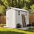Patiolife 4 x 8 FT Outdoor Resin Storage Shed, Plastic Garden Shed & Outdoor Storage Box with Floor,Windows and Lockable Door for Backyard,Patio,Lawn,Easy Installation,Light Grey(Fit-it Shed)