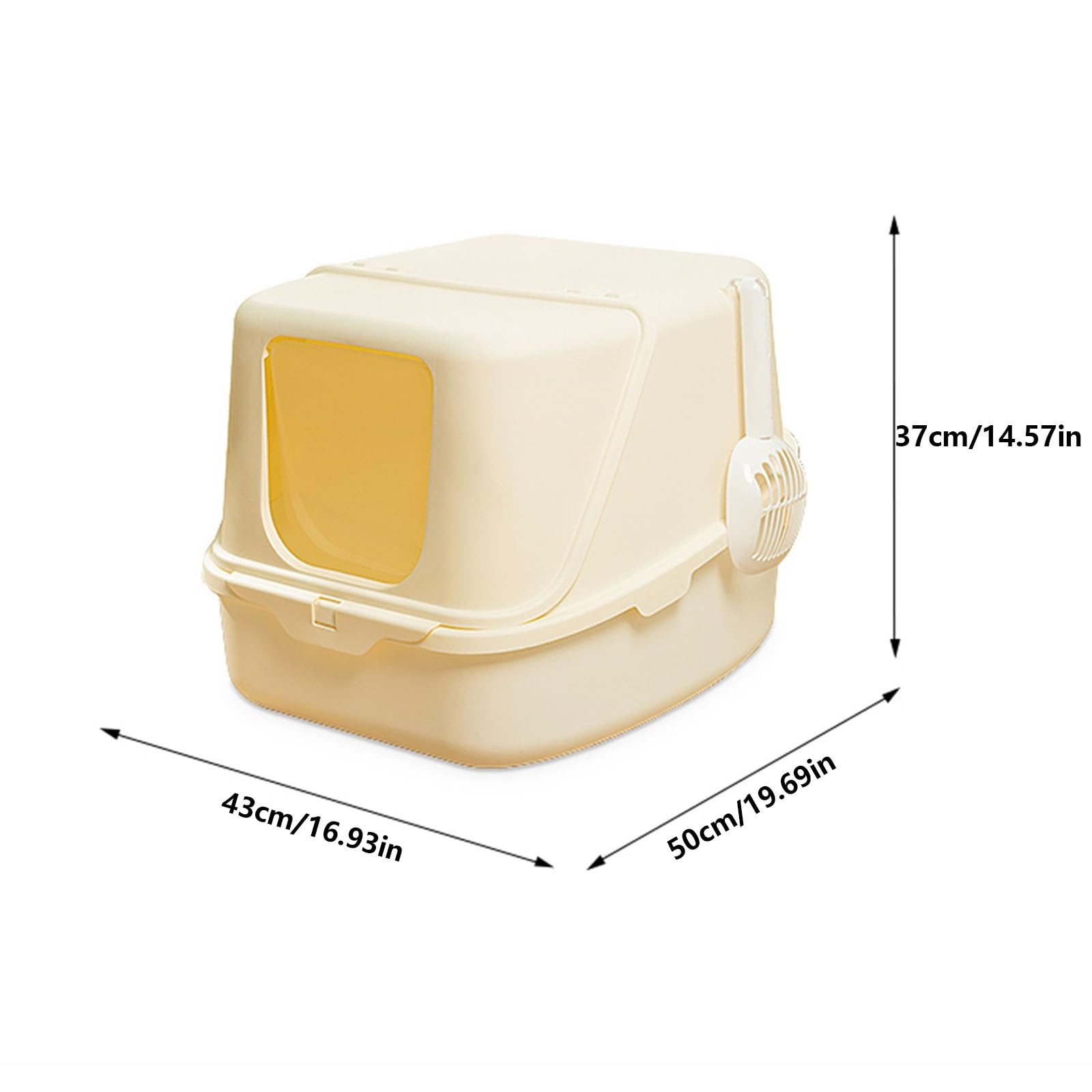 Exclusivo para Gatos y Perros Bandeja de Arena for Gatos con Capucha, Caja plástico Cerrada for, for Solapa en la Puerta Delantera, Bandeja for fácil Limpieza para Interiores(Grey)