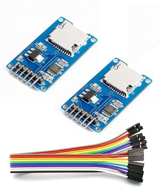 Micro SD Card Module Storage Board 6 pin TF Card Memory Adapter Reader Module SPI Interface Compatible with Arduino (Pack of 2 with Jumper Wire)-image-28
