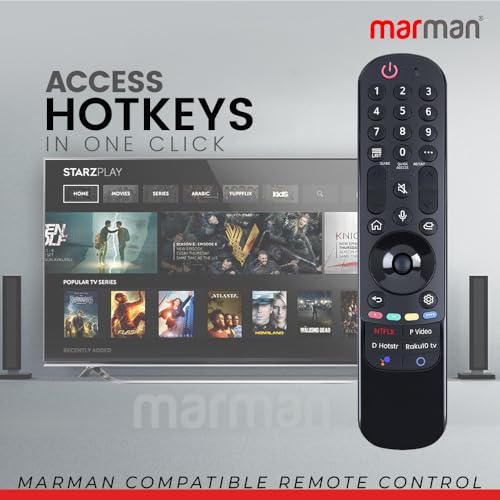 Image of marman Fit for Lg Magic Smart Tv Remote Original MR21GA Model Suitable for UHD OLED QLED 4K 8K WebOS NanoCell Television with Point-and-Click Functionality and Voice Command - Pairing Must !