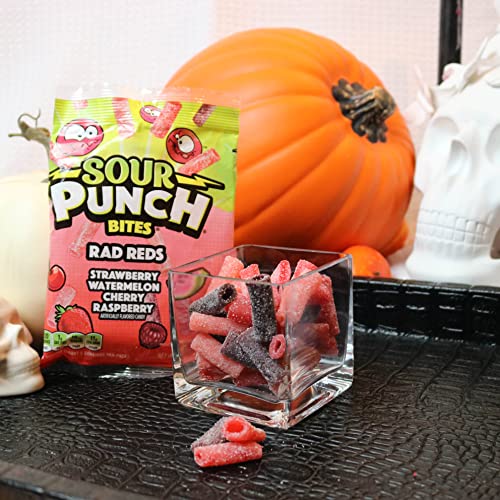 Sour Punch Bites, Ragin' Reds Watermelon, Strawberry, Cherry & Raspberry Chewy Candy, 5oz Bag (Pack of 12) - image 8