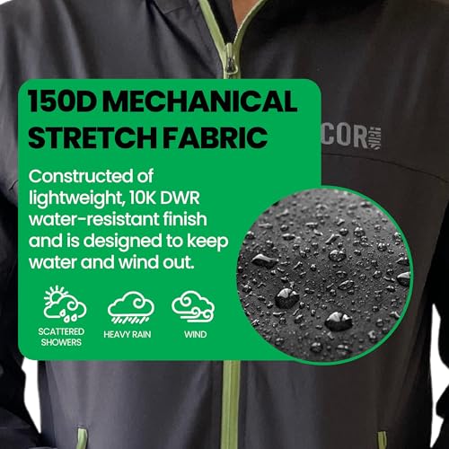 COR Men's Packable Waterproof Travel Rain Jacket | The Ultimate All-Season Breathable Rain Coat for Men with Secret Pockets4