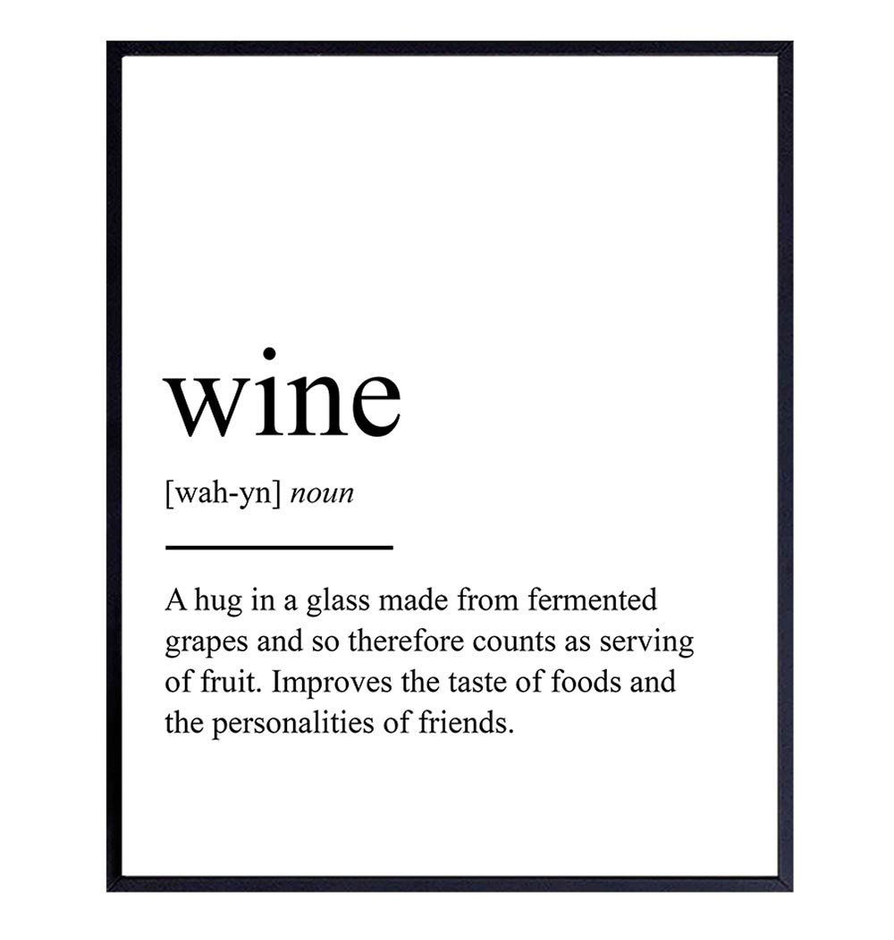 Wine Definition Typography Art Print Funny Wall Art