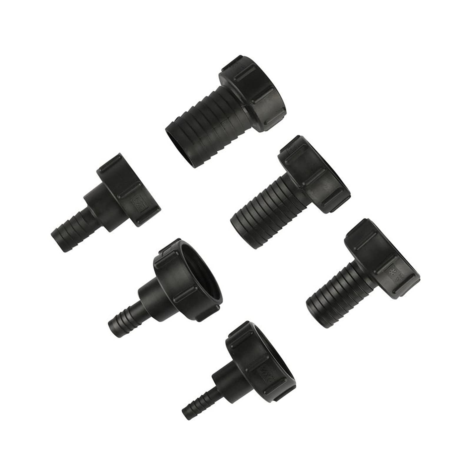Juego de 5 conectores de tubo de 1/5.1 cm 3/10.2 cm 2.5 cm 3.2 cm 3.8 cm 5.1 cm 5.1 cm con rosca gruesa S60 para reemplazo de grifo de tanque de fontanería de jardín