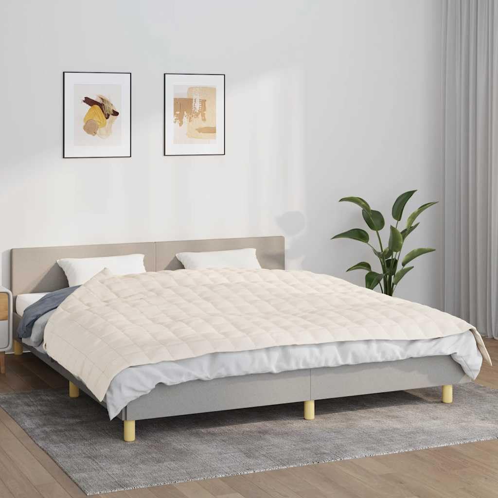 SYDE Coperta ponderata in cotone, color crema chiaro, 155 x 220 cm, 7 kg