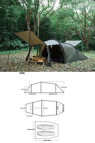 Carpa térmica con salida para estufa para 1-2 personas miniatura 3