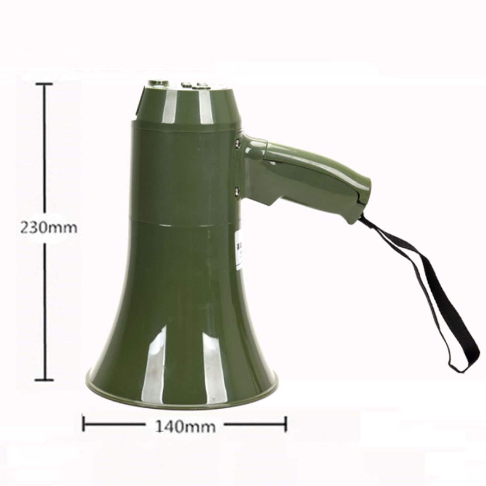 Megáfono de Mano Megáfono portátil Altavoz de megáfono de 15 W Amplificador de Voz de Mano de Camuflaje con Control de Volumen Megáfono para simulacros de Seguridad Micrófono