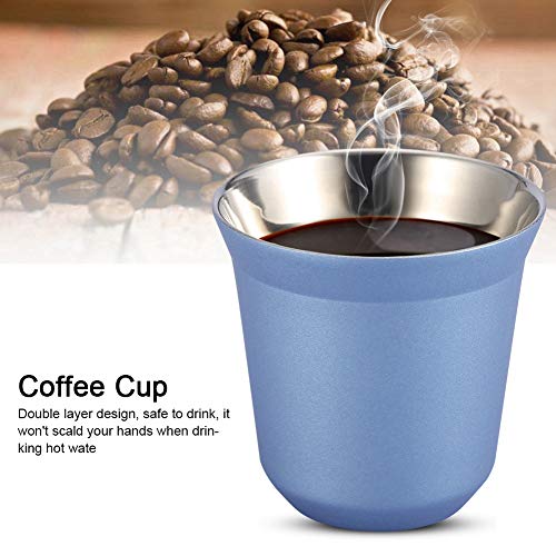 Dekaim Taza de Acero Inoxidable, Taza de café de Doble Pared de Acero Inoxidable Taza de Cerveza Tazas de té 85ml para… - Imagen 3