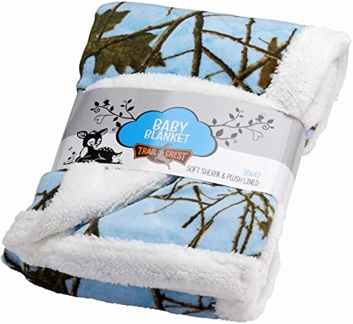Ultra Soft Sherpa Fleece Camo Throw Blanket | Cozy, Plush Baby Blanket for Kids | Reversible with Camo Prints | Washable | Wide Size for Extra for Warmth & Comfort | Cute Baby Shower Present