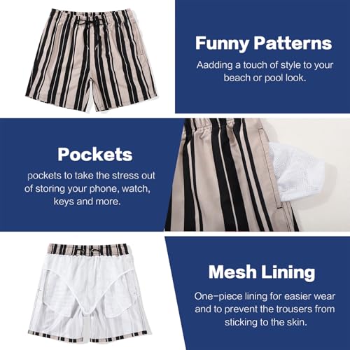 JOYSON Mens Swim Trunks Quick Dry 5 Inch Swim Shorts Bathing Suits with Mesh Lining Pockets3