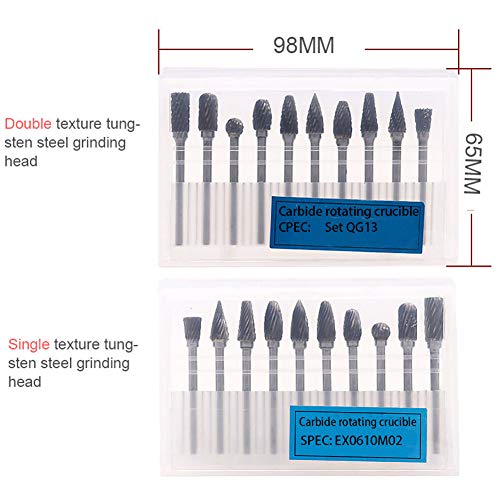 Set de 10 fresas rotativas de carburo de tungsteno miniatura 5