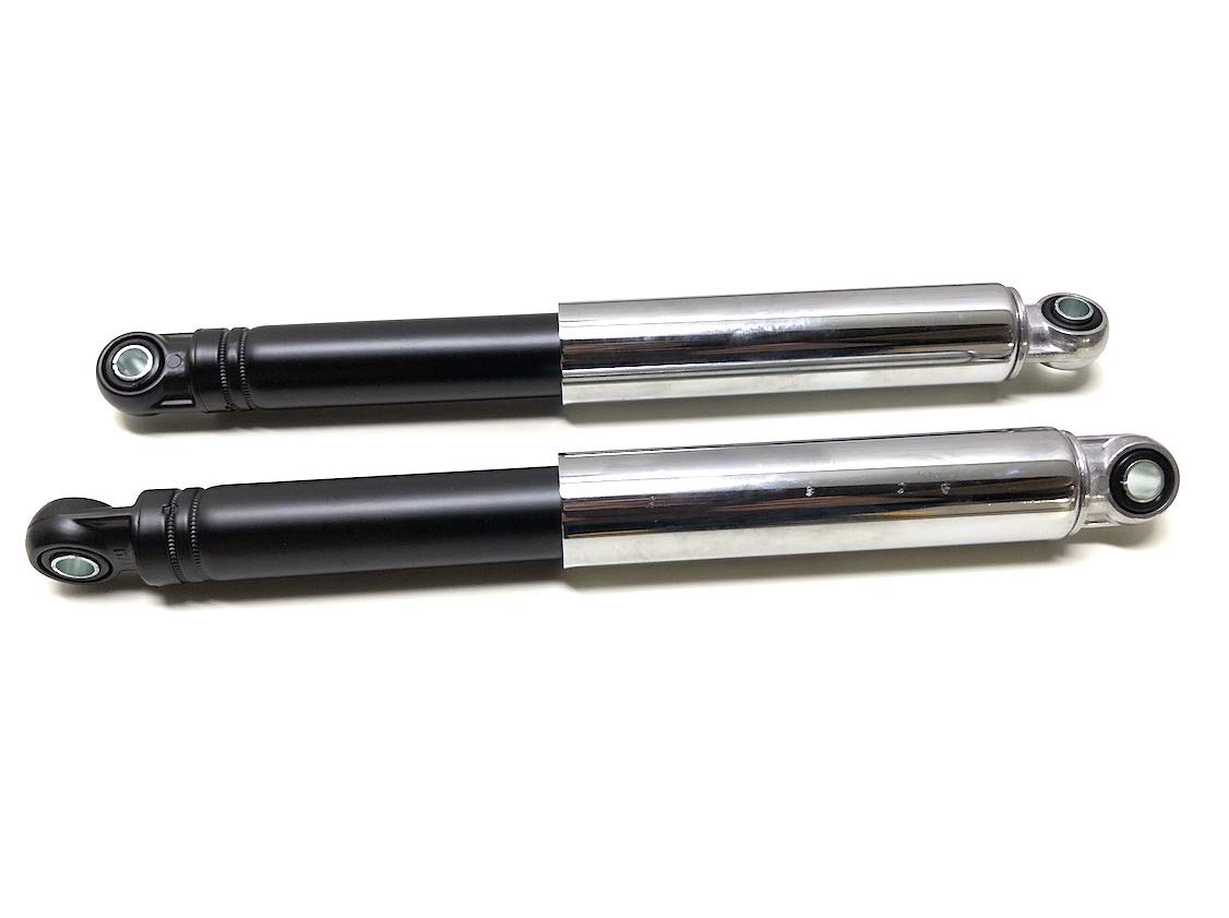 Stoßdämpfer Set 370mm Schwarz Chrom passend für Simson, Kreidler, Hercules, Zündapp Mofa Moped Mokick