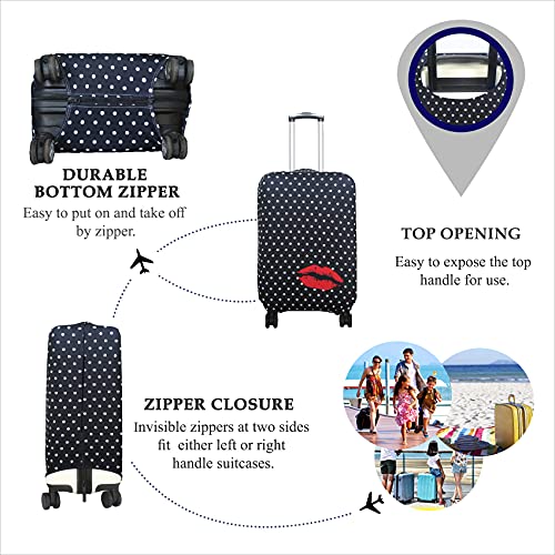 Image of Explore Land Travel Luggage Cover Air Approve Suitcase Protector Fits 18-32 Inches Case, Polkadot, L, Luggage Cover