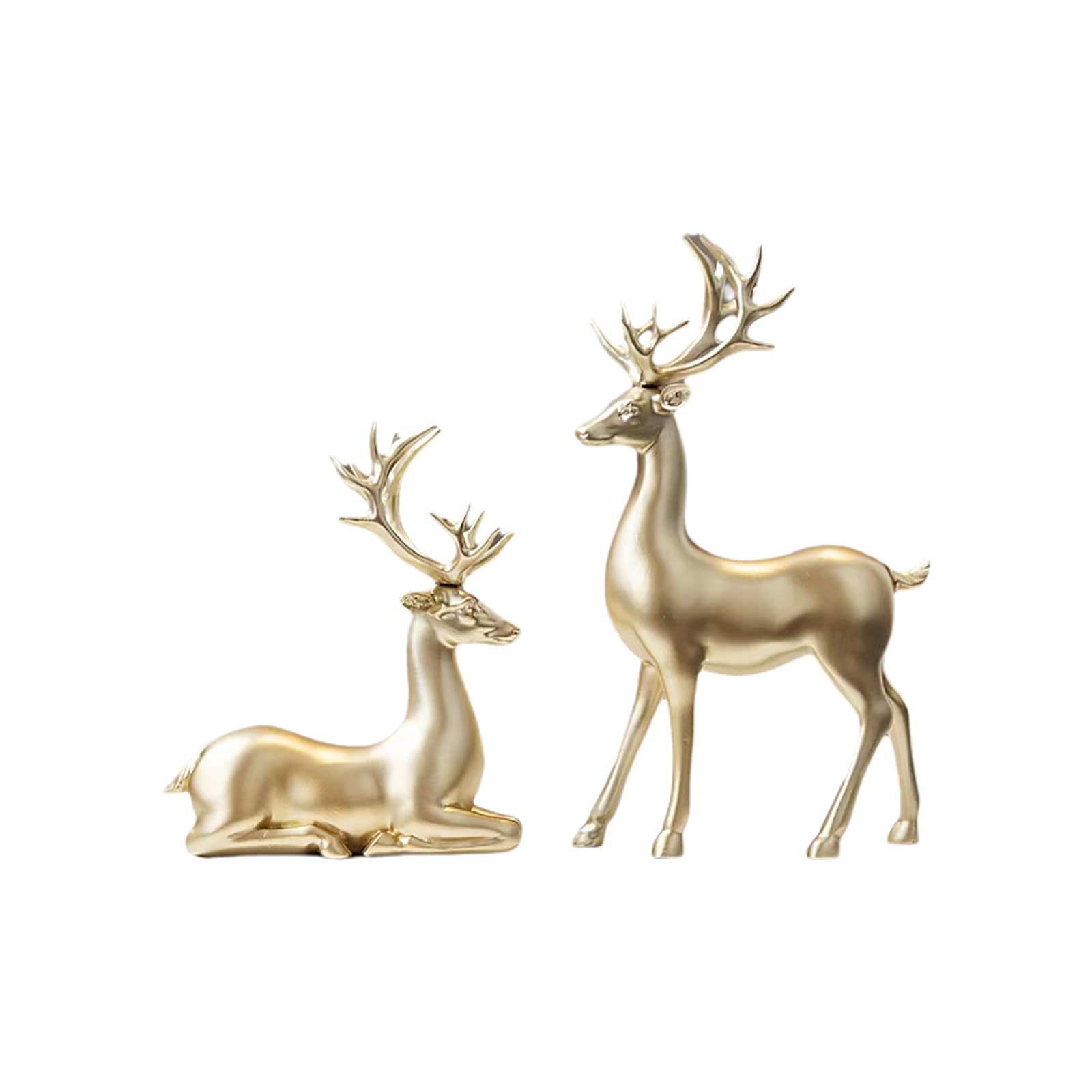 XuQiZZpp Christmas Tabletop Ornaments Reindeer Figurines with Long Antlered and Feet Deer Animal Model Home Decorations