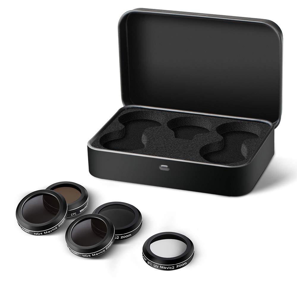 K&F Concept Lens Filter 5-Pack (UV CPL ND4 ND8 ND16) Compatible for DJI Mavic 2 Zoom Lens Made of Ultra High Definition Glass