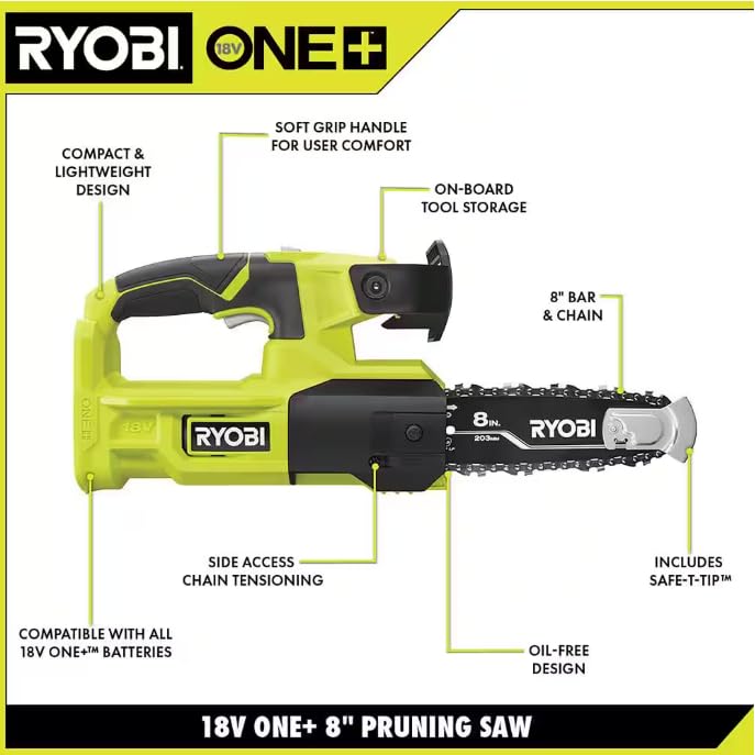 18V ONE+ 8" CHAINSAW Kit (NO Battery Included)