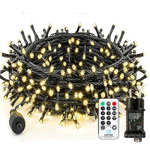 Bzavor Led Lichterkette Strom 25M 200 LED mit Fernbedienung Timer...