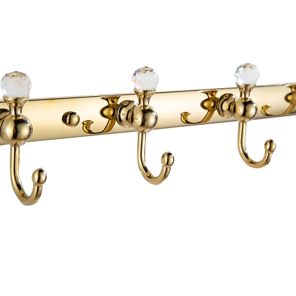 Zhouxiao Gold Coat Rack Wall Mounted With Hooks, Modern Heavy Duty Coat Hook Rail, Robe And Towel Hooks Rack For Bathroom, Entryway, Mudroom, Hats 6Hook