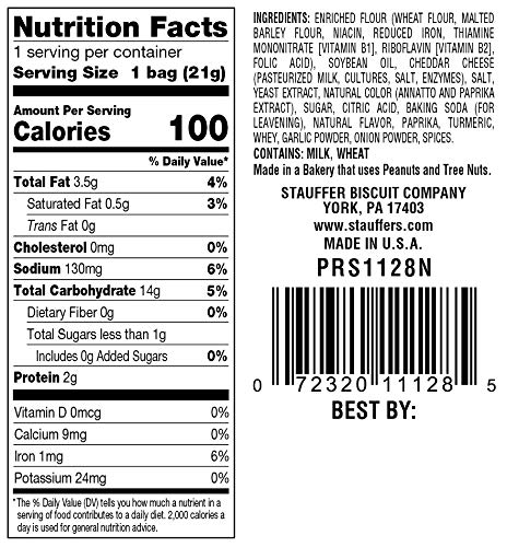 Galletas Stauffer's Baked Cheddar Whale Cheese Cracker Pack 20 miniatura 2