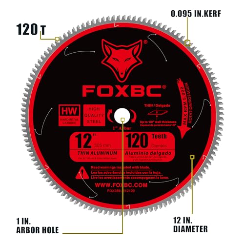 FOXBC 12 Inch 120-Tooth TCG Saw Blade