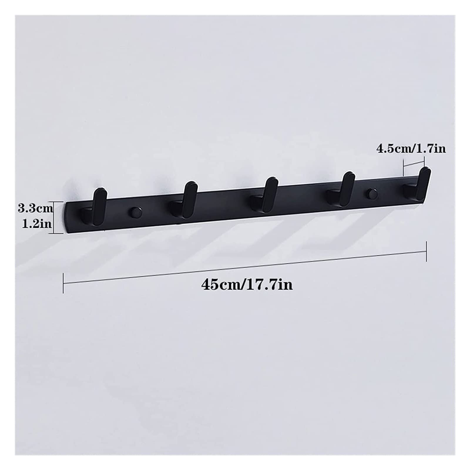 Perchero de Pared con 5 Ganchos para Colgar, Organizador de Almacenamiento de aleación de Aluminio Ligero, Perchero de Pared