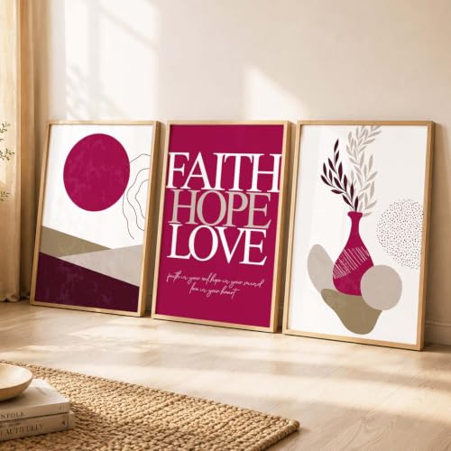 Image of kotart Elegant Painting for Wall Decoration - Modern Art Wall Decor Framed Painting for Living Room Bedroom - Framed Posters /Paintings with Frame Set of 3 (Art 5)